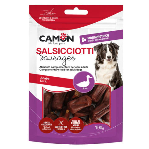 CAMON SNACK SALSICCIOTTI SAUSAGES MONOPROTEICO ANATRA 100 GR.