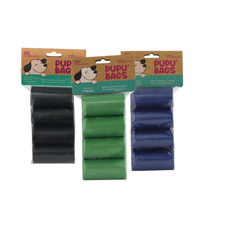PAPU' BAGS 4 ROTOLO X 15 STRAPPI COL VERDE.