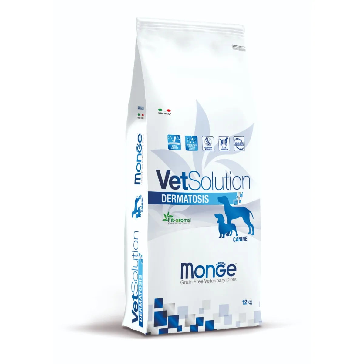 MONGE VETSOLUTION DERMATOIS ALL BREEDS ADULT MONOPROTEIN HYDROLYSED SALMONE ALOE VERA 12 KG