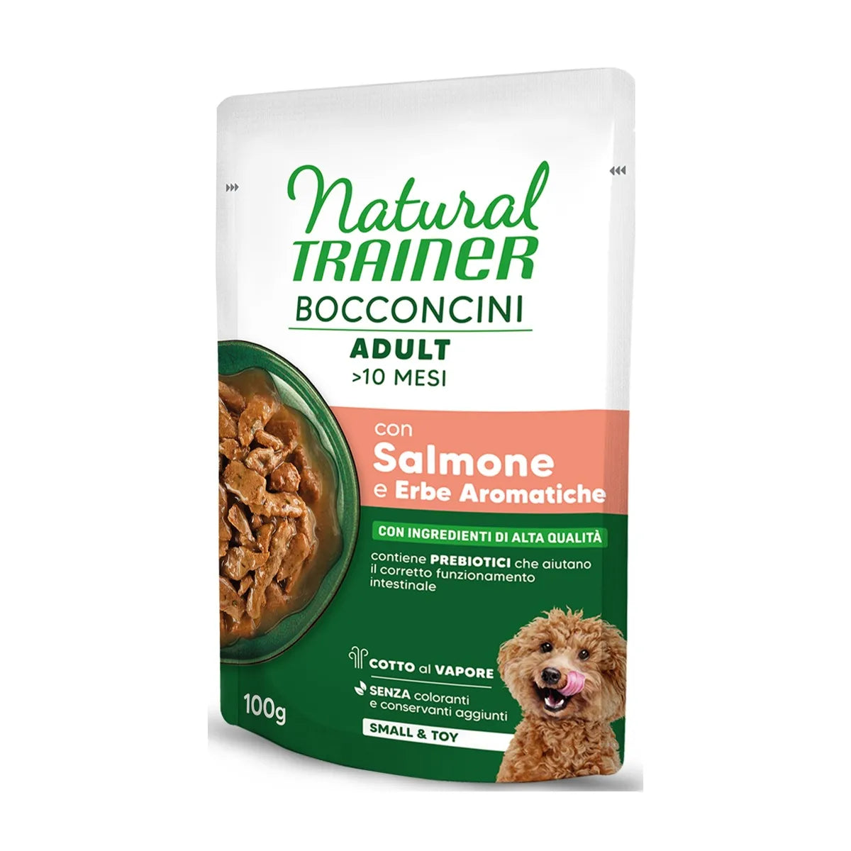 NATURAL TRAINER BOCCONCINI ADULT CON SALMONE 100 GR.