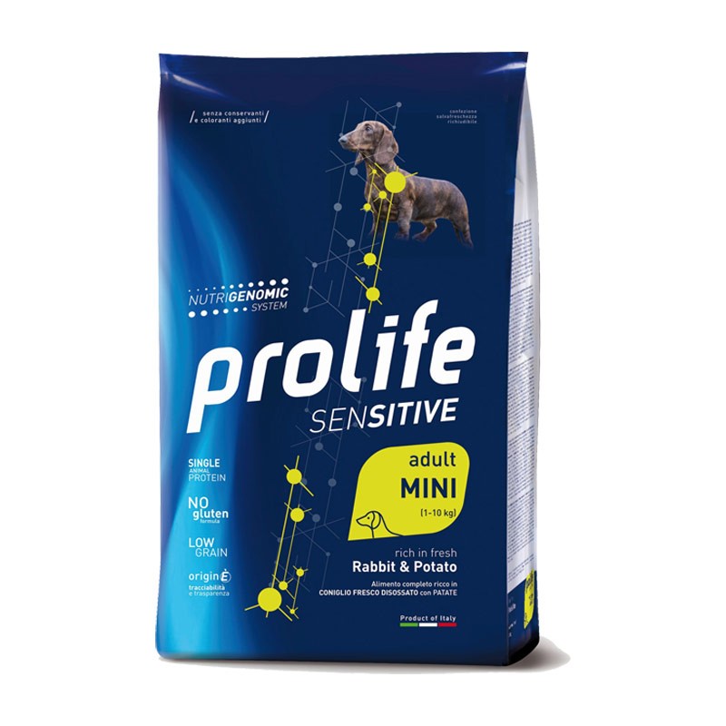 PROLIFE SENSITIVE ADULT MINI RICCO IN CONIGLIO E PATATE 2 KG.