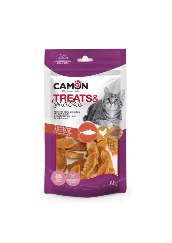 CAMON SNACK GATTO SALMONE POLLO E PATATA DOLCE 60 GR GATTO.