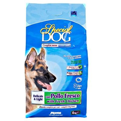 MONGE SPECIAL DOG CON POLLO DELICATE E LIGHT KG 4.