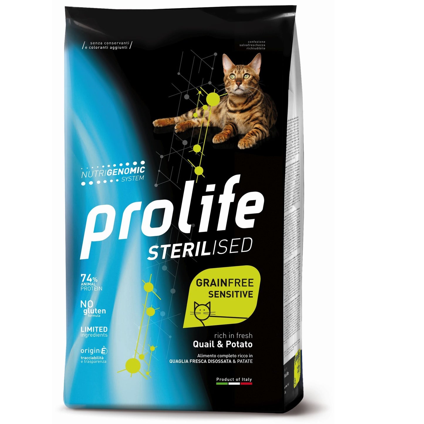 PROLIFE GRAIN FREE STERILIZZATO RICCO IN QUAGLIA E PATATE 1,5 KG.