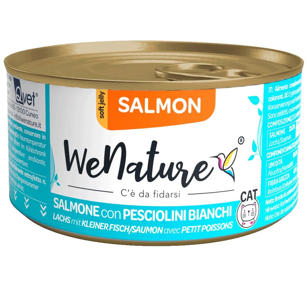 WE NATURE SALMONE CON PESCIOLINI BIANCHI IN JELLY 85 GR
