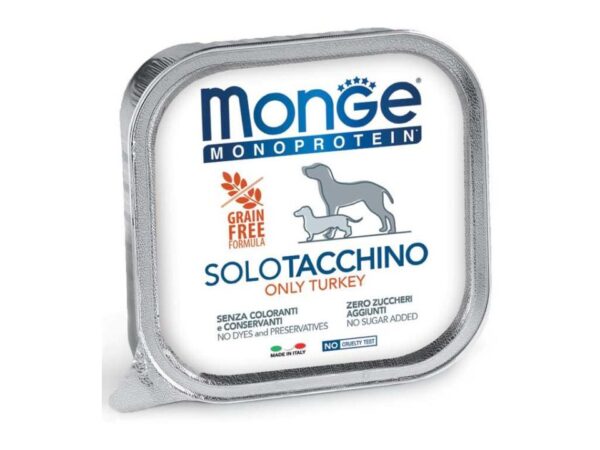 MONGE SOLO MONOPROTEICO CON TACCHINO 150 GR.