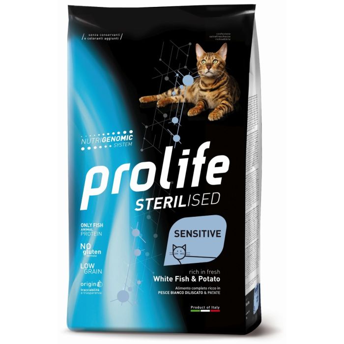 PROLIFE GATTO STERILIZZATO CON PESCE BIANCO E PATATE 7 KG.