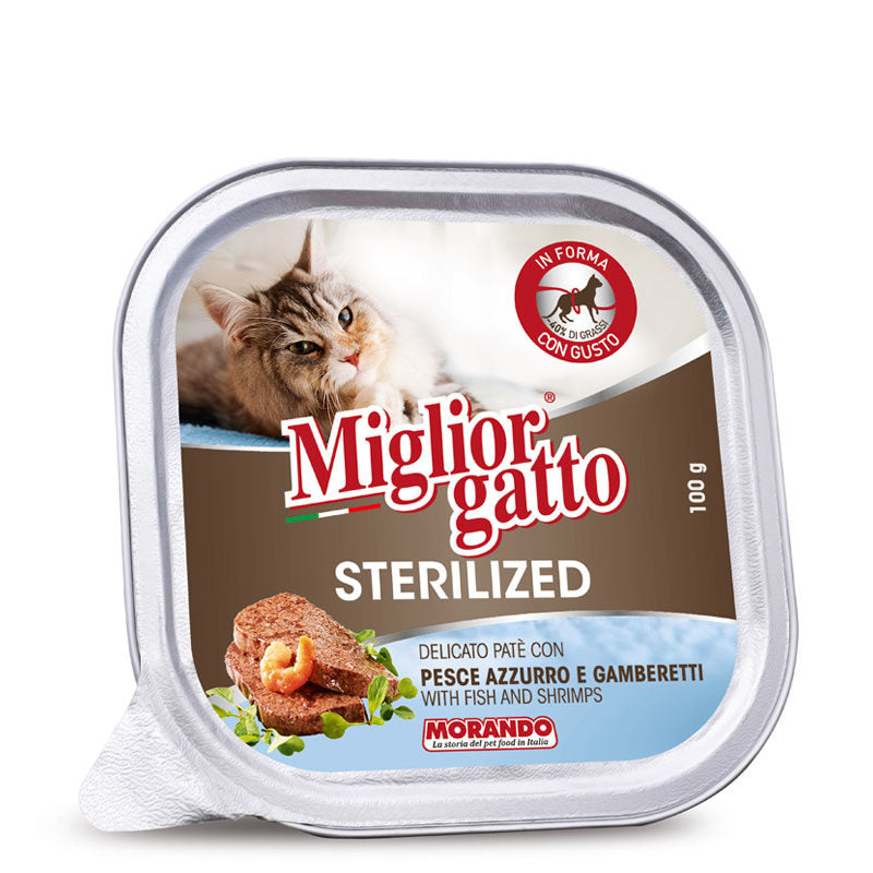 MORANDO MIGLIOR STERILIZZATO PATE' CON PESCE AZZURRO E GAMBERETTI 100 GR