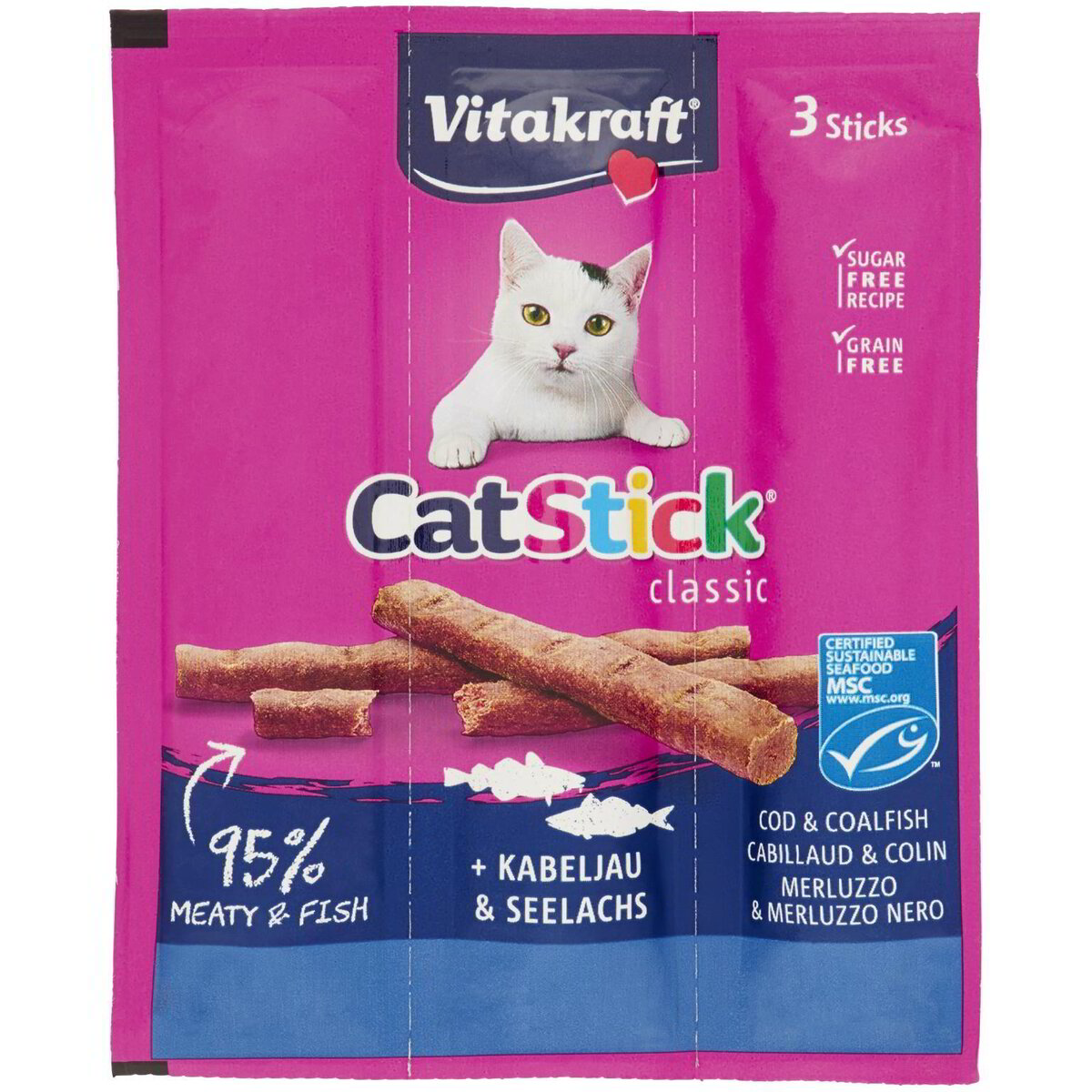 VITAKFRAT CA 3 STICK DA 18 GR CLASSIC CON MERLUZZO & MERLUZZO NERO