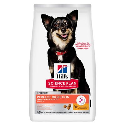 HILL'S PERFECT DIGESTIONE MINI CON POLLO E RISO INTEGRALE KG 1,5