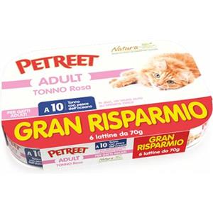 PETREET ADULT TONNO ROSA CON PESCE DELL OCEANO 6 X 70 GR