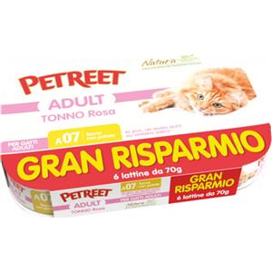 PETREET ADULT TONNO ROSA TONNO CON PATATE 6 X 70 GR