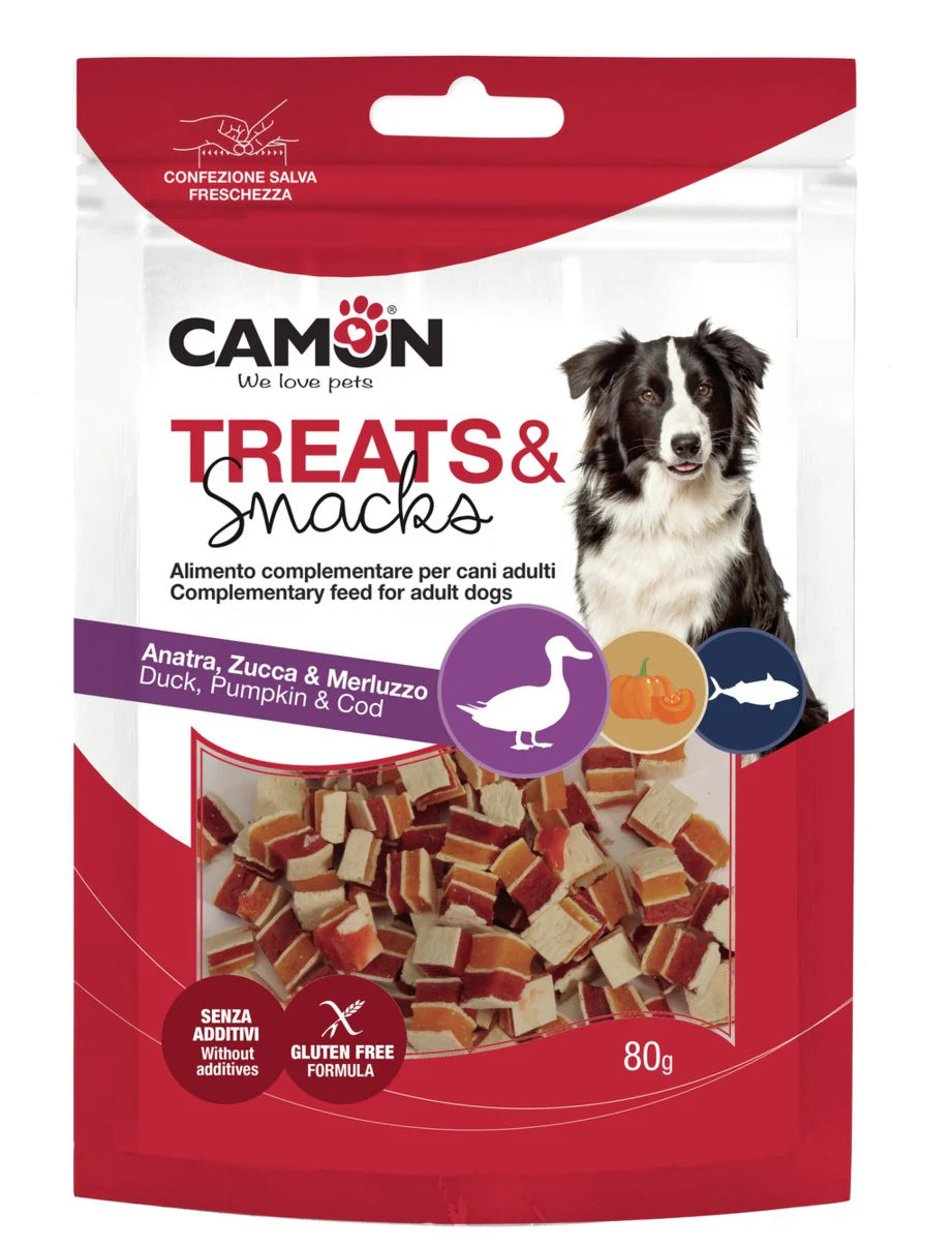 CAMON SNACK AL GUSTO ANATRA,ZUCCA,MERLUZZO 80 GR