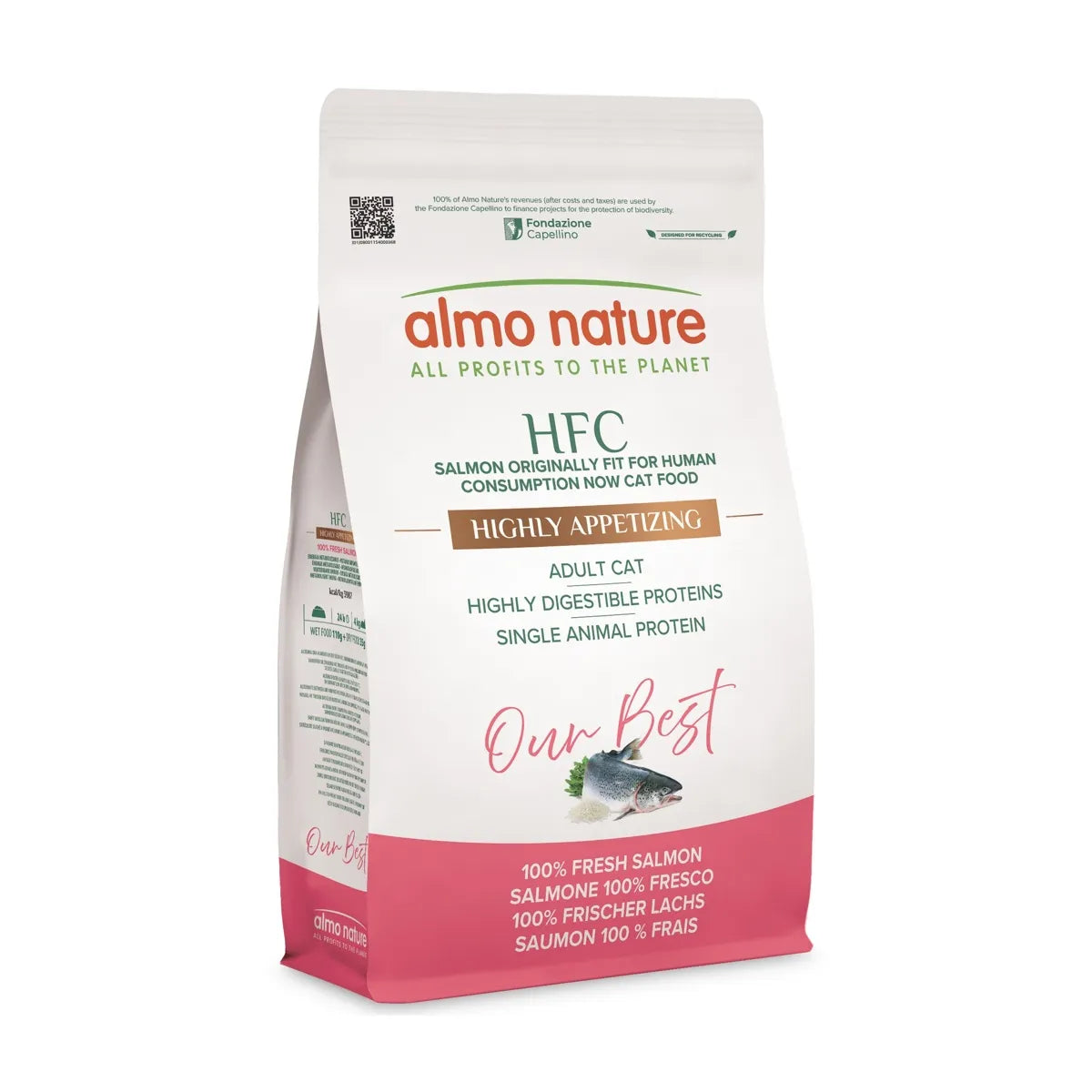 ALMO NATURE HFC ADULT CAT HIGHLY APPETLZING CON SALMONE FRESCO KG 1,2
