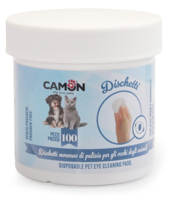 CAMON DISCHETTI MONOUSO DI PULIZIA PER GLI OCCHI DEGLI ANIMALI 100 PZ.