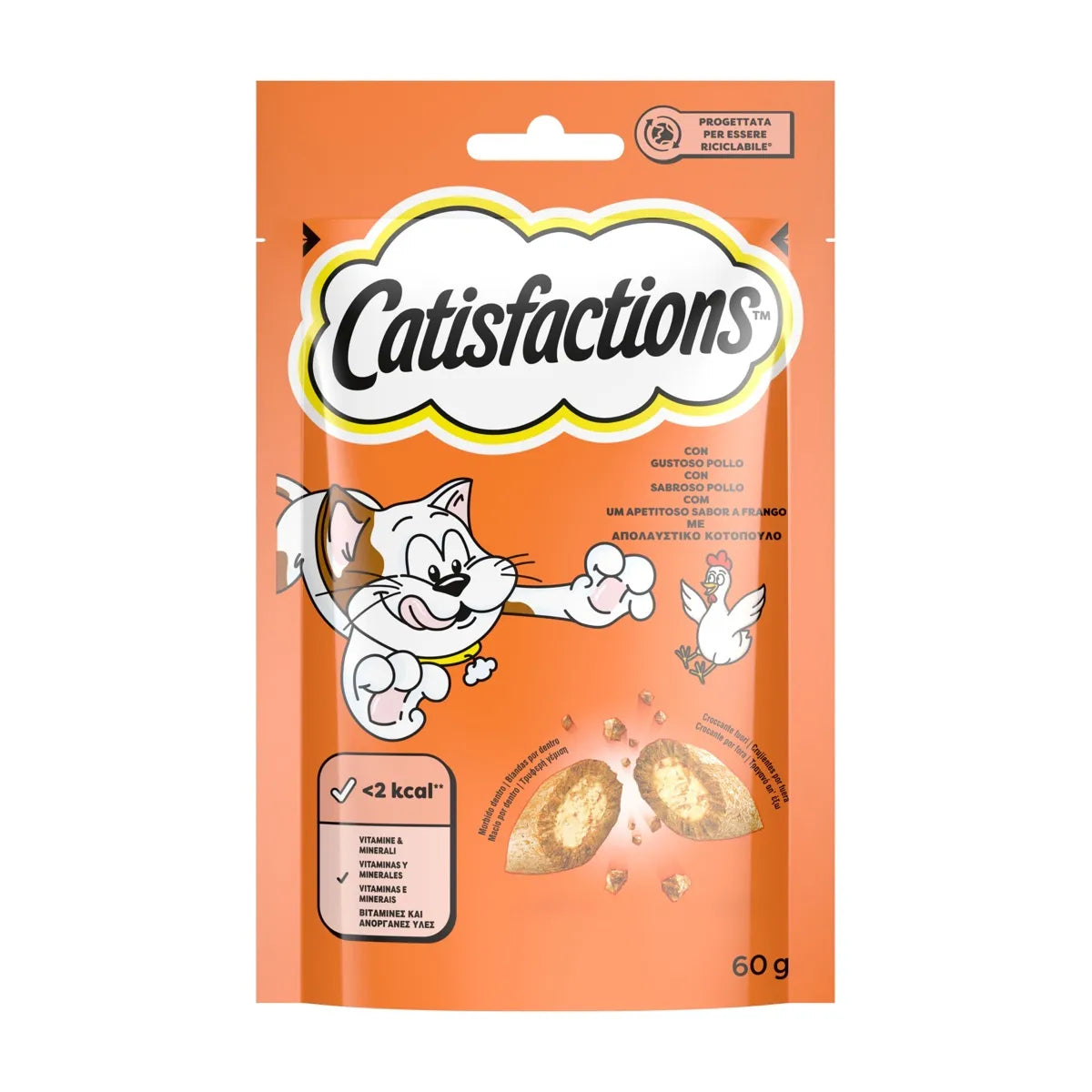 CATISFACTION SNACK CON GUSTOSO POLLO GR 60