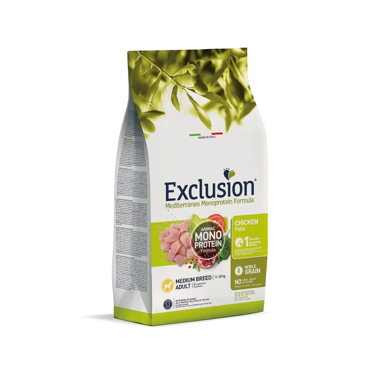 EXCLUSION NOBLE GRAIN MEDIUM BREED ADULT CON POLLO 3 KG.