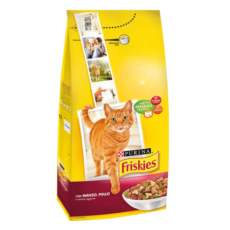 Friskies Crocchette per Gatti con Manzo, Pollo e Verdure – 2 kg