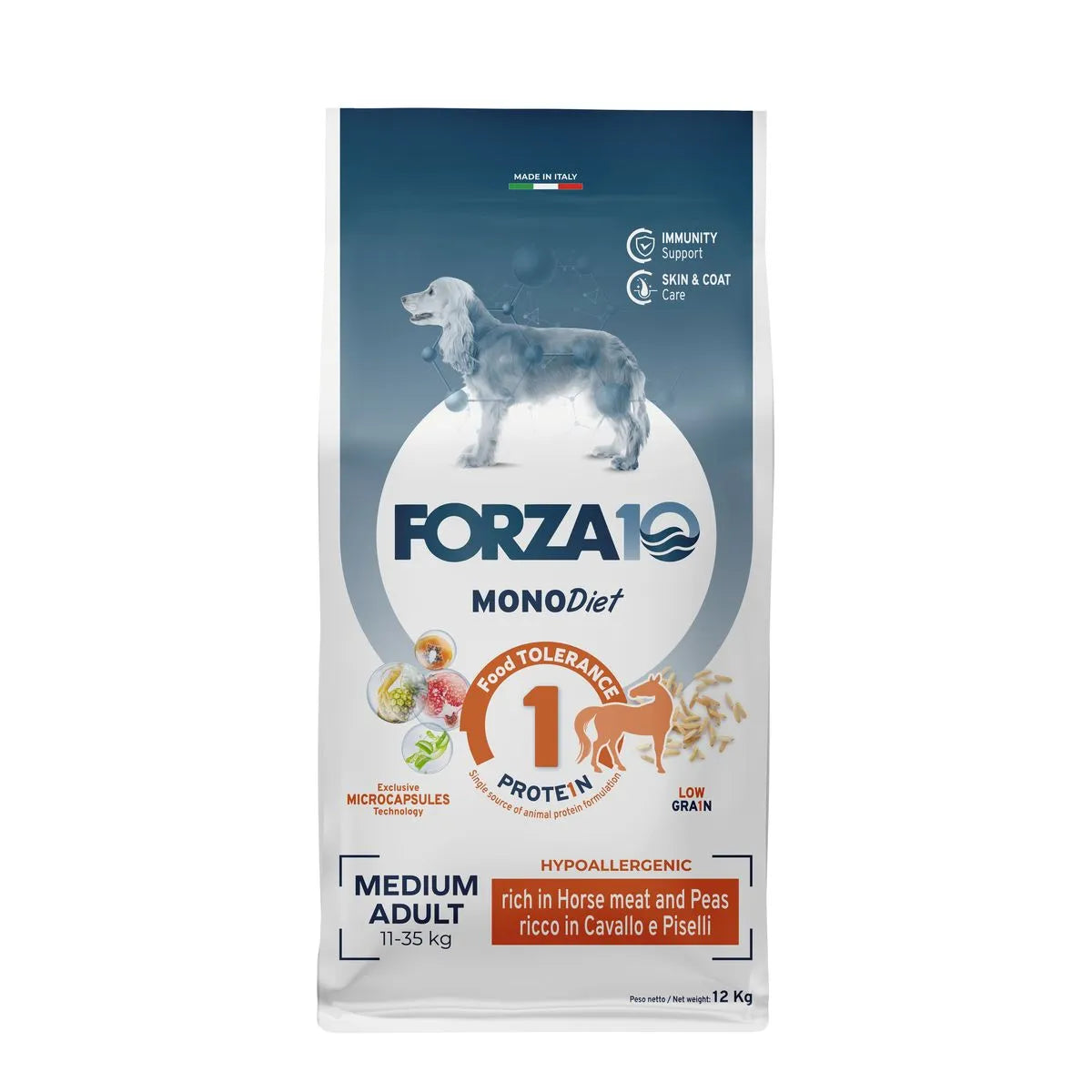 FORZA 10 MONO DIET MEDIUM ADULT CON CAVALLO E PISELLI 12 KG
