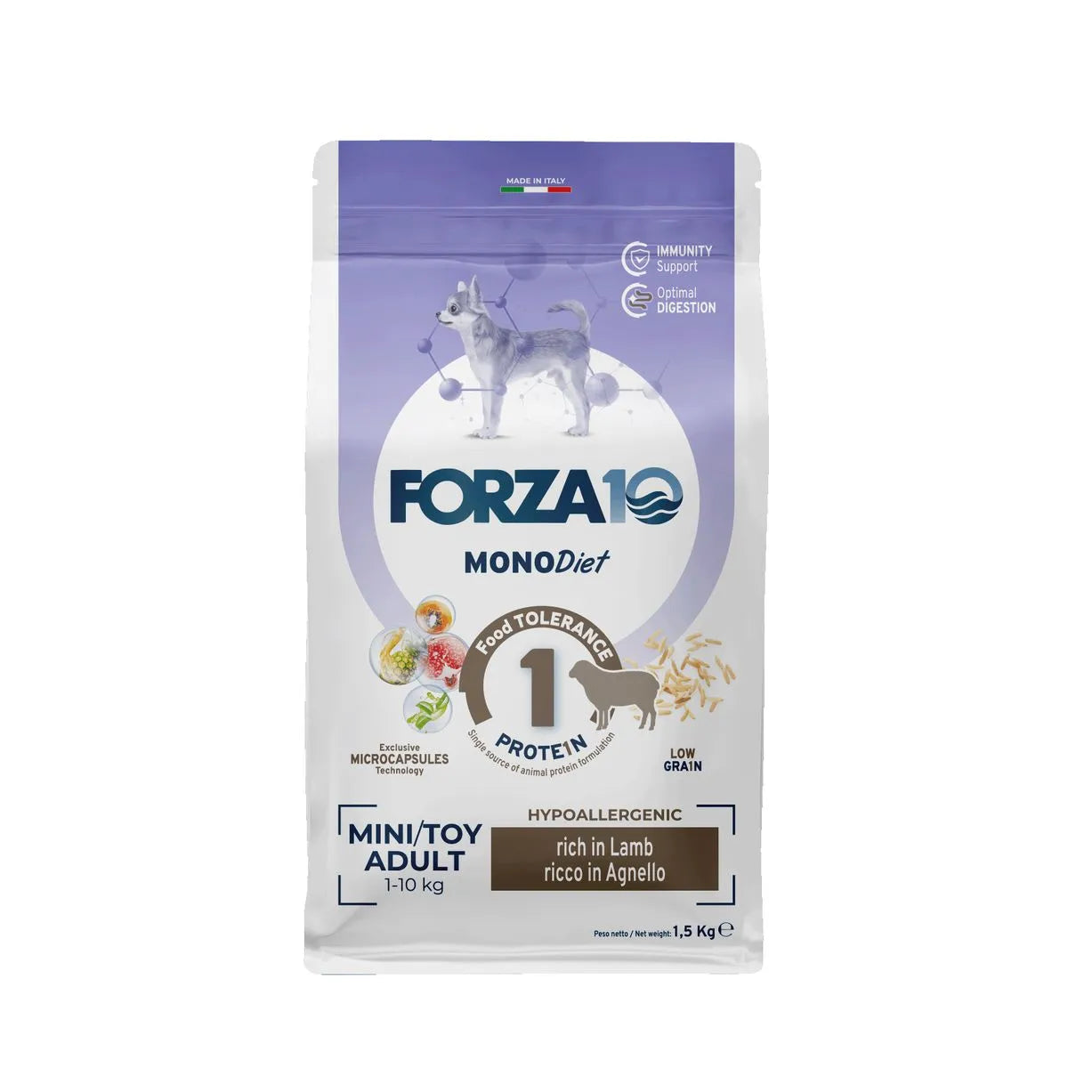 FORZA 10 MONODIET MINI-TOY ADULT CON AGNELLO 1,5 KG