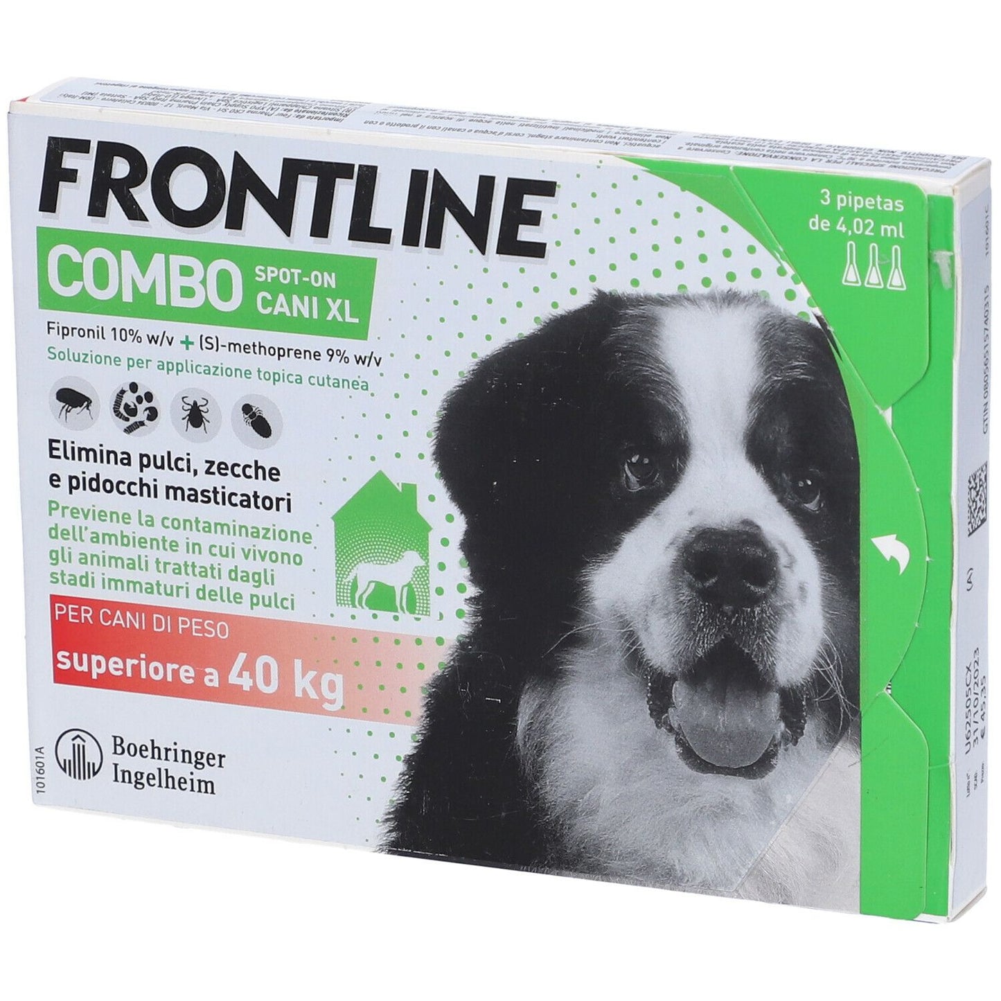 FRONTLINE COMBO 4,02 ML CANI XL SUPERIORE A 40 KG A 3 PIPETTE 54,90.