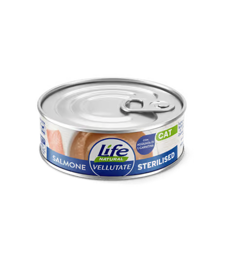 LIFE NATURAL CAT VELLUTATE STERILIZZATO CON SALMONE 70 GR