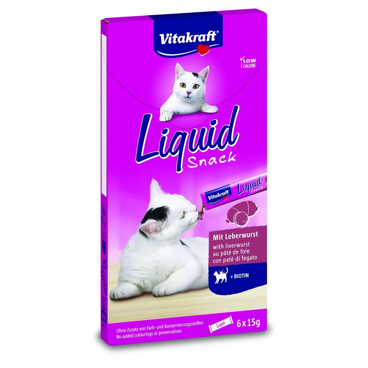Vitakraft Liquid Snack Gatto con Paté di Fegato – 6 x 15g