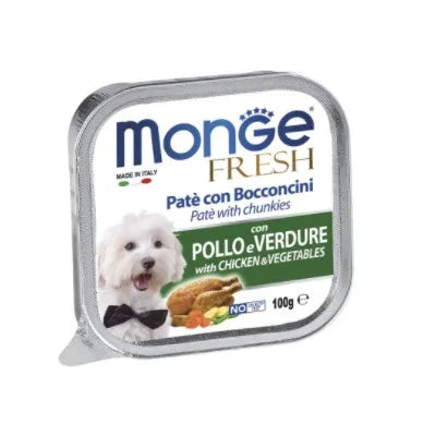 MONGE FRESH CON POLLO E ORTAGGI 100 GR.