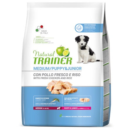 NATURAL TRAINER PUPPY MEDIUM CON POLLO 12 KG.