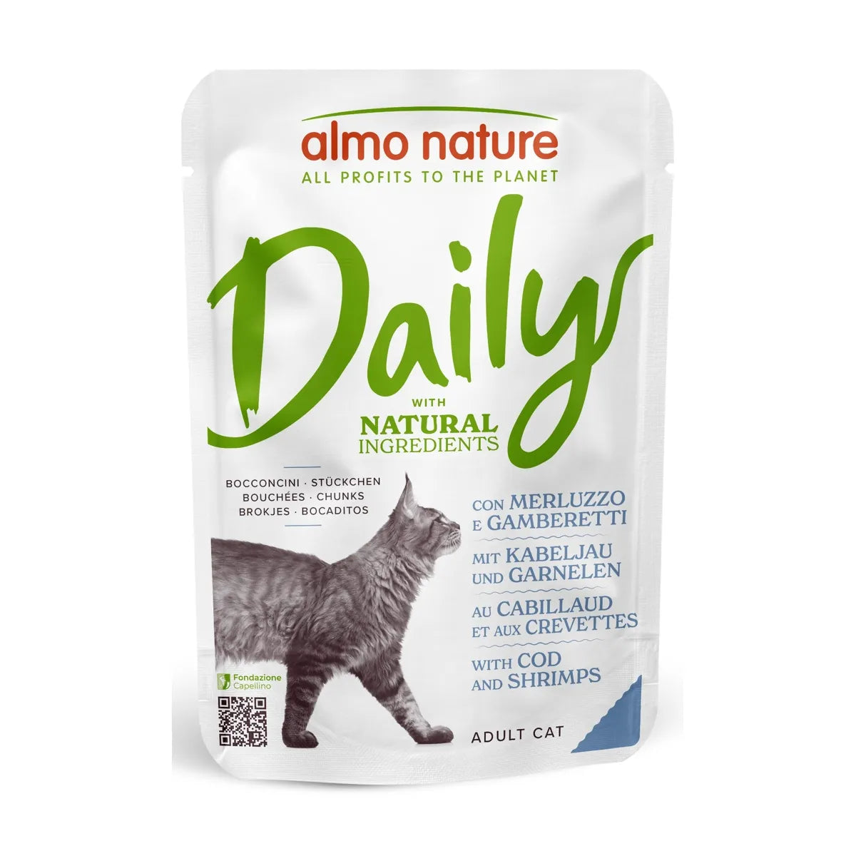 ALMO DAILY NATURAL CON MERLUZZO E GAMBERETTI 70 GR
