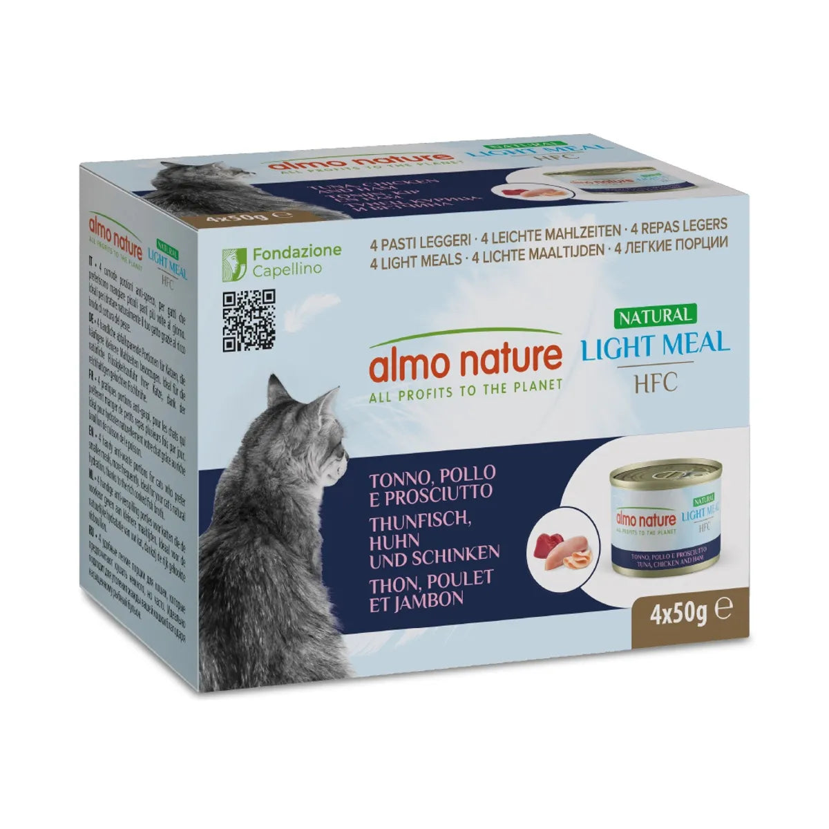 ALMO NATURE MULTIPACK 4 X 50 GR CON TONNO POLLO E PROSCIUTTO