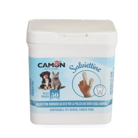 CAMON SALVIETTINE DITO PER PULIZIA DENTI 50 PZ