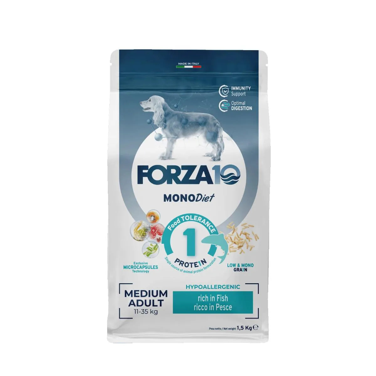 FORZA 10 MONODIET MEDIUM ADULT CON PESCE 1,5 KG