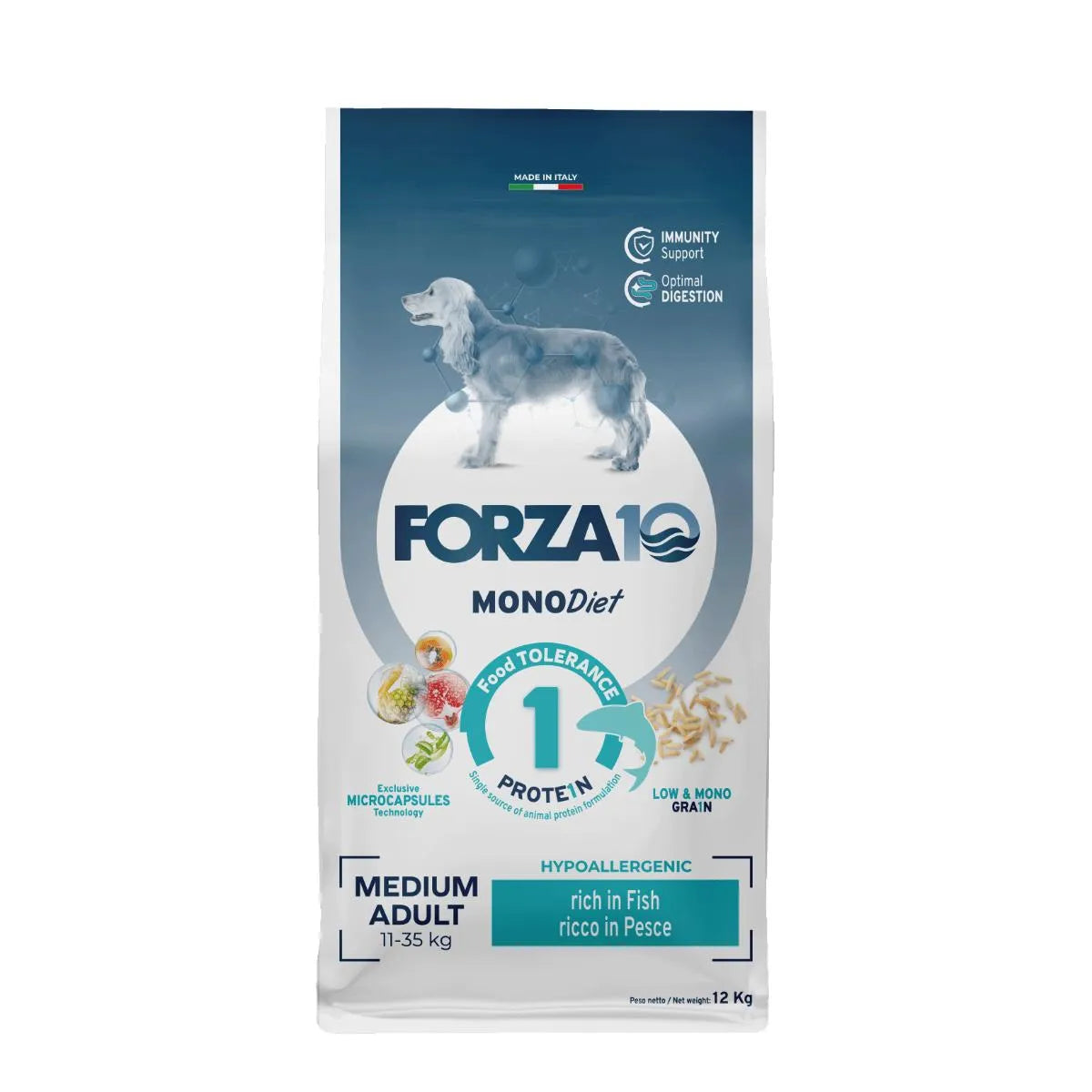 FORZA 10 MONO DIET MEDIUM ADULT CON PESCE 12 KG