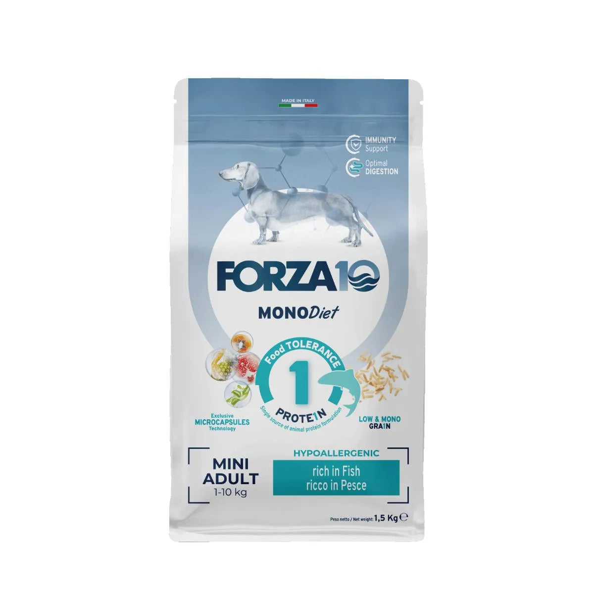 FORZA 10 MONODIET MINI ADULT CON PESCE 1,5 KG