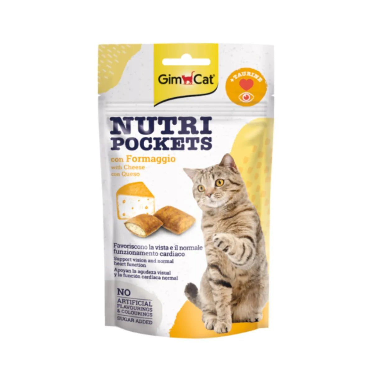 GIM CAT NUTRI POCKETS CON FORMAGGIO 60 GR