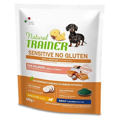 NATURAL TRAINER ADULT CON SALMONE E CEREALI 800 GR.