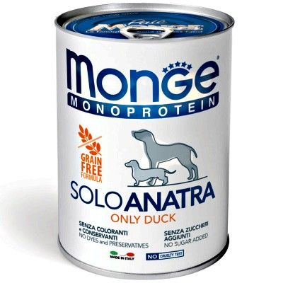 MONGE SOLO MONOPROTEICO CON ANATRA 400 GR.