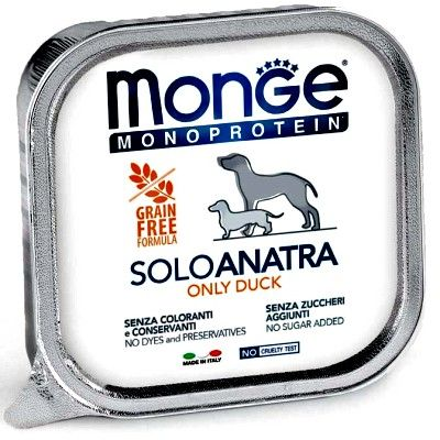 MONGE SOLO MONOPROTEICO CON ANATRA 150 GR.