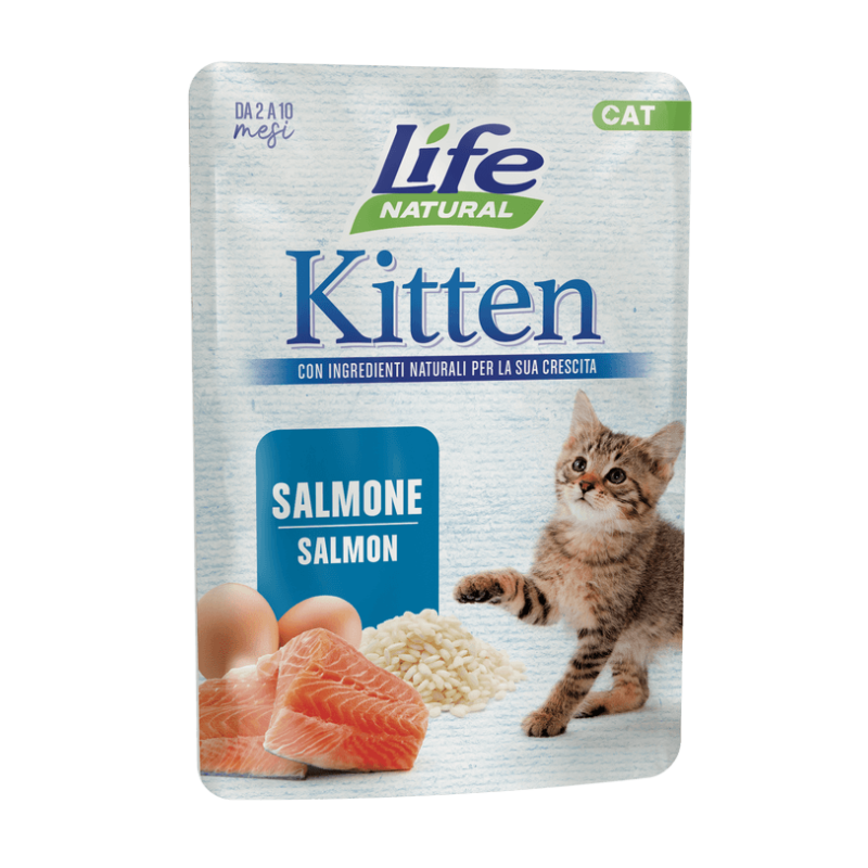 LIFE BUSTE GATTO KITTEN CON SALMONE 70 GR