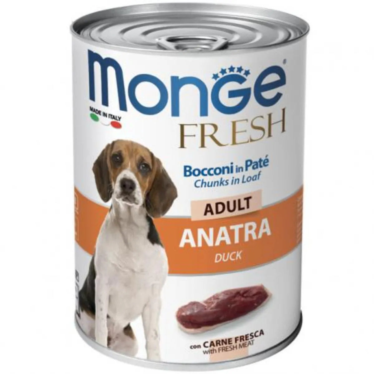 MONGE FRESCH BOCCONI IN PATE' CON ANATRA 400 GR.