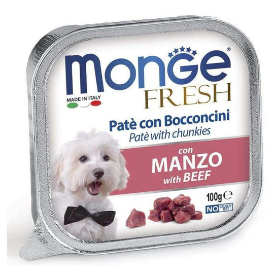 MONGE FRESH CON MANZO 100 GR.