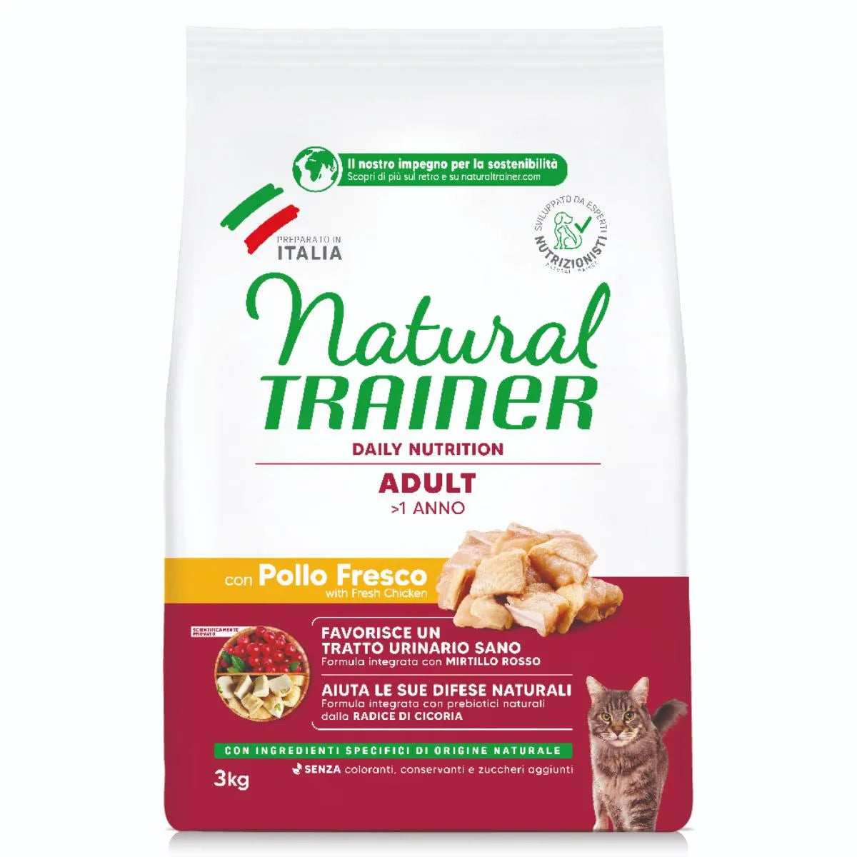 NATURAL TRAINER CAT ADULT CON POLLO 3 KG