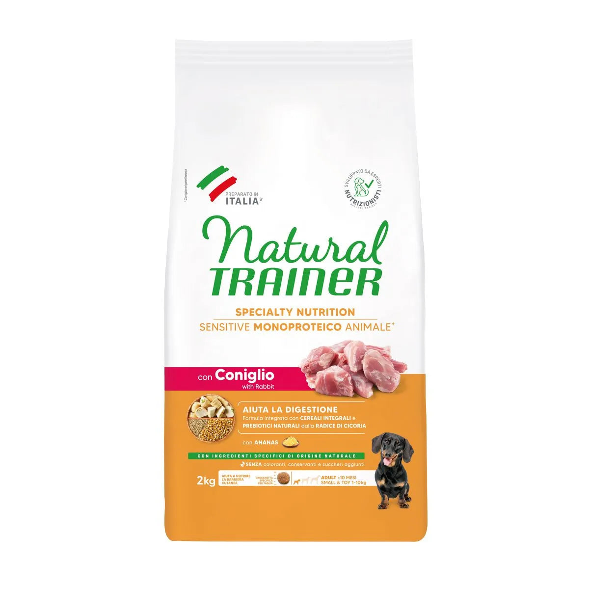 NATURAL TRAINER ADULT CON CONIGLIO E CEREALI INTEGRALI KG 2.