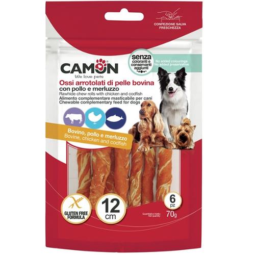 CAMON SNACK CANE ROLLS & SNACHA BOVINE E MERLUZZO 70 GR