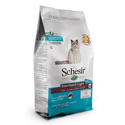 SCHESIR GATTO STERILIZZATO&LIGHT RICCO IN PESCE 1,5 KG.