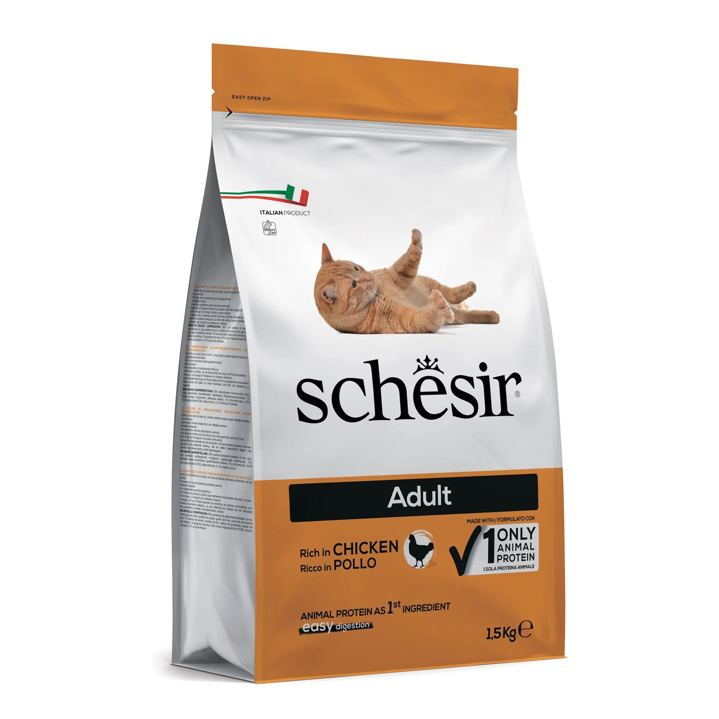 SCHESIR GATTO ADULT MANTENIMENTO RICCO IN POLLO 1,5 KG.