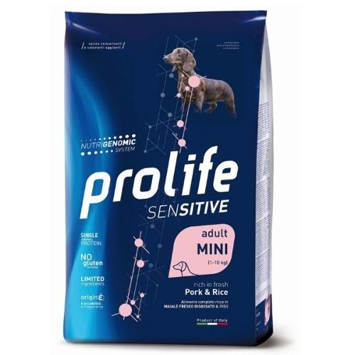PROLIFE SENSITIVE ADULT MINI RICCO IN MAIALE E RISO 7 KG.