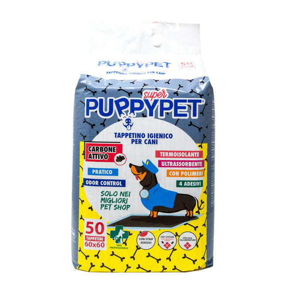 SUPER PUPPYPET TRAVERSINA CARBONE ATTIVO 60X60 50 PZ