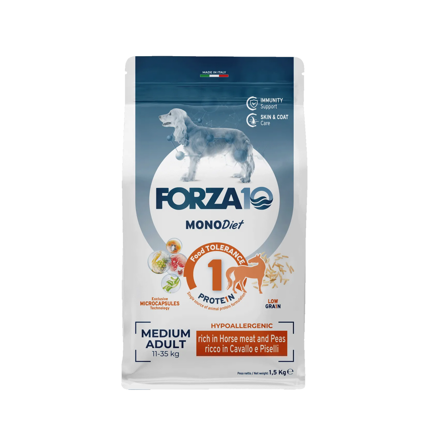 FORZA 10 MONODIET MEDIUM ADULT CON CAVALLO E PISELLI 1,5 KG